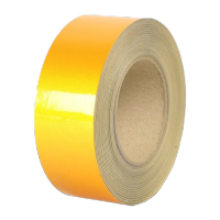 鸣固 黄色纯色反光条警示胶带 宽5cm长45.7米 消防安全警戒线隔离带标识 电线杆墙贴标志反光膜 KW348293