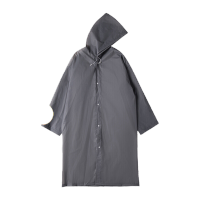 鸣固 成人雨衣防汛男女士长款带帽加厚户外旅游徒步常备雨披 EVA灰色KW166406