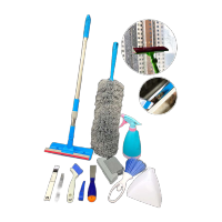 鸣固 ZJ6851窗户槽沟清洁神器全房开荒 擦玻璃保洁专用凹槽刷窗缝工具套装11件套