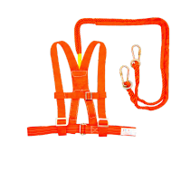 鸣固 安全带 防坠落安全带工地施工安全绳电工防护三点式全身式国标保险带腰带 双小钩双绳双背带KW482956