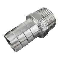 鸣固 宝塔接头六角外丝软管接头皮管接头水管接头不锈钢 304不锈钢六角外丝宝塔头 DN25