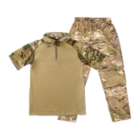 鸣固 迷彩服短袖套装新式春秋透气学生军训服耐磨户外劳保工作服CP迷彩成人款180cm