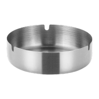 鸣固 烟灰缸[银色平底8cm]不锈钢商用酒店宾馆烟盅清洁烟缸 CW331385