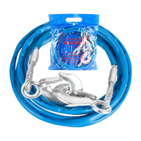 鸣固 安全绳 钢丝PVC外套不锈钢挂钩5吨4米 含挂钩