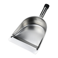 鸣固 不锈钢手持垃圾铲 加厚畚斗干果小铲子粮食饲料多功能垃圾铲垃圾斗 钢柄宽口大号