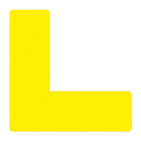 鸣固 5S管理地贴 L型定位贴工厂车间地面4角标示贴 磨砂L型黄色 桌面定位贴30×10 PVC L型(100只)