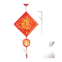 鸣固 2022新年元旦发光福字春节挂灯3D门福过年室内装饰灯门口挂饰商场小彩灯电池款 方形-百福+福袋ZL5228