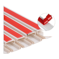 鸣固 PVC线槽 带胶明装方形阻燃白色走线槽 塑料线槽PVC 39×19mm1米/根 5根装 背胶颜色红蓝随机发