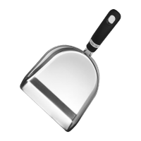 鸣固 不锈钢手持垃圾铲 加厚畚斗干果小铲子粮食饲料多功能垃圾铲垃圾斗 电木柄小号