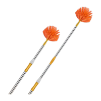 鸣固 除尘天花扫 长柄扫蜘蛛网清洁工具刷扫 屋顶吊顶天花板扫把 2.65m不锈钢杆球形扫KW412141