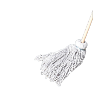 鸣固 老式拖把 木柄白棉线抱箍拖把 吸水墩布线条地拖老式拖布 抱箍棉白线KW746695