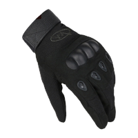 鸣固 户外战术手套 军迷手套全指手套骑车手套 作战训练全指手套防滑手套男 黑色KW272426