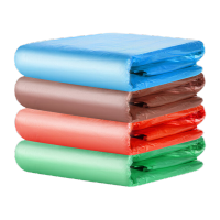 鸣固 彩色大号商用垃圾袋 加厚彩色物业大号塑料袋 加厚特大分类平口袋 70*80*3.5丝 绿色 50只CW487146