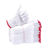 鸣固 线手套工地劳动施工防滑加厚耐磨700克尼龙手套12双/包KW587699