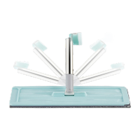 鸣固 ZJ5166免手洗平板拖把干湿两用 新款平面拖把 懒人拖把 纤维拖布 40*12北欧绿