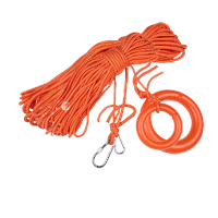 鸣固 水上救援绳 水上漂浮救生绳浮潜安全救援绳子游泳救生圈浮索30米 8mm带环带钩 KW031412