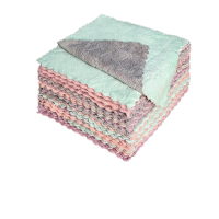 鸣固 双色吸水抹布 百洁布 双层加厚清洁巾 16*27cm 20片