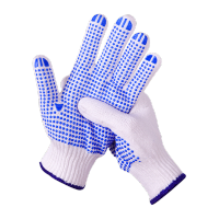 鸣固劳保手套加厚耐磨涂胶防滑白线棉线 600g12双可定制