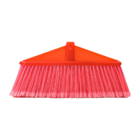 鸣固 开丝硬毛塑料扫把 橡胶除尘扫帚 清洁环卫笤帚 扫把头厚款三角普丝五排开丝硬毛(无杆)