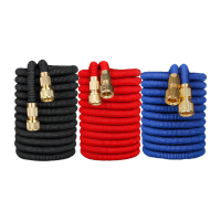 鸣固ZJ6664 花园水管 洗车水管魔术伸缩水管 红色镀铜7.5米注水后22.5米款