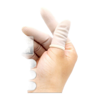 鸣固 乳胶手指套 加厚防滑止滑乳胶防静电麻点指套 劳保点钞乳胶无尘耐磨指套 半透明100个 L