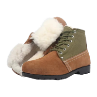鸣固 防寒靴 加厚保暖防滑翻毛皮鞋劳保棉鞋 一体防滑棉鞋 41码 MG-ZB-1673KW730431