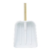 鸣固 塑料铲农用工具塑料锹 除雪铲推雪板加厚大铲子 大号白色 长540mm宽450mm含柄1.2米