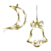 鸣固 led吸盘灯 圣诞节元旦装饰灯圣诞彩灯商场店铺阳台客厅橱窗户吸圣诞节日彩灯 电池款-铃铛ZL5270