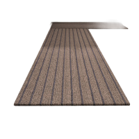 鸣固 条纹混纺地垫 防滑吸水防油地垫长条垫子 咖色竖纹50*150cmCW737679