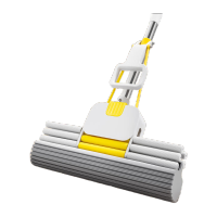 鸣固 海绵拖把 免手洗懒人滚轮式吸水胶棉拖地拖把 28cm三排轮拖把共3个原装头CW230442