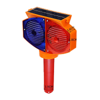 鸣固 太阳能警示爆闪灯 LED双面猫眼灯红蓝闪光路障灯夜间道路施工护栏灯路锥灯 长柄路锥款