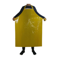 鸣固 TPU围裙 防水防污防油耐寒围裙 黄色厚 均码 MG-ST-5016-1