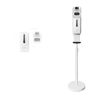 鸣固 自动感应皂液器手部消毒酒精喷雾器免洗洗手液机立式测温仪一体机 圆底架重白色支架+喷雾机+测温仪