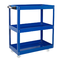 鸣固 多功能小推车3层蓝标准款+挂板+零件盒 载重200KG