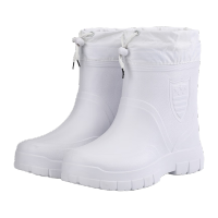 鸣固 防寒雨靴 低筒加绒EVA雨鞋劳保防水鞋胶鞋 白色 43 MG-ZB-1610