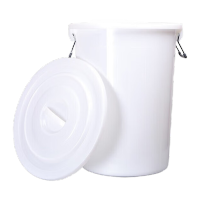 鸣固 工业储水桶化工桶收纳桶 100L白色带盖