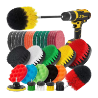 鸣固 电钻刷  清洁电钻刷头套装清洁头 海绵擦 35件套