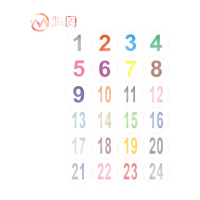 鸣固 数字贴纸 防水PVC透明数字标签 不干胶号码贴编号贴 直径2.5cm 数字1-70 1张(定制联系客服)