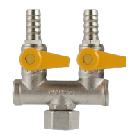 鸣固 加厚黄铜电镀活接三通燃气阀一分二球式内外丝燃气球阀门开关配件 4分活接双插带开关U阀