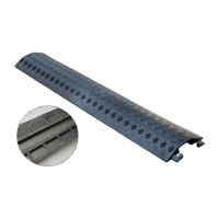 鸣固 线槽减速带 橡胶线槽板过线槽护线压线板 室内室外电缆保护槽 PVC单线线槽100*13*2cm黑色