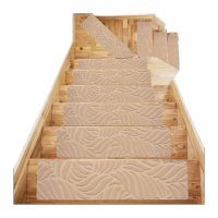 鸣固楼梯地垫 反复使用tpr免胶自粘J酒店咖啡厅防滑垫 叶子款 米黄色 76*20.3cm3片