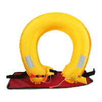 鸣固 充气救生圈 便携腰带式救生衣 气胀式手动救生圈水上 红色 手动充气救生衣(不含气瓶)