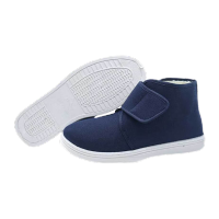 鸣固 防静电加绒保暖PVC底洁净无尘棉鞋工作鞋 蓝色高帮45码 MG-ZB-2708