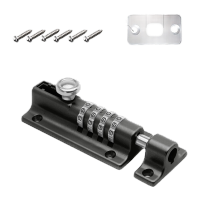 鸣固 密码插销锁 密码门栓 大门栓门扣 防水防锈卫生间门栓 黑色