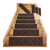 鸣固 楼梯地垫 反复使用tpr免胶自粘J酒店咖啡厅防滑垫 欧式压花 咖啡色 76*20.3cm 3片