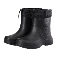 鸣固 防寒雨靴 低筒加绒EVA雨鞋劳保防水鞋胶鞋 黑色 41 MG-ZB-1601