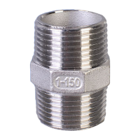 鸣固 304不锈钢六角外丝 耐磨损耐高温螺纹直通双头 对丝铸造接头 DN15-1/2 10个