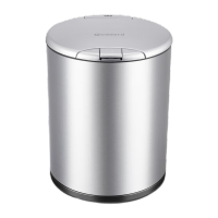 鸣固 不锈钢垃圾桶 感应开盖茶渣桶 茶水垃圾桶 茶渣分离过滤桶 砂钢色 带吸水球套装 9L