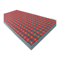 鸣固  除尘防滑垫 圆刷刮泥垫 入户门垫酒店室外地垫雪天店铺进门防水地毯 灰块红刷 60*90cm