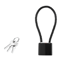 鸣固 钢丝绳挂锁 黑色总长20cm[锁住内高8.5厘米]通开 配3钥匙